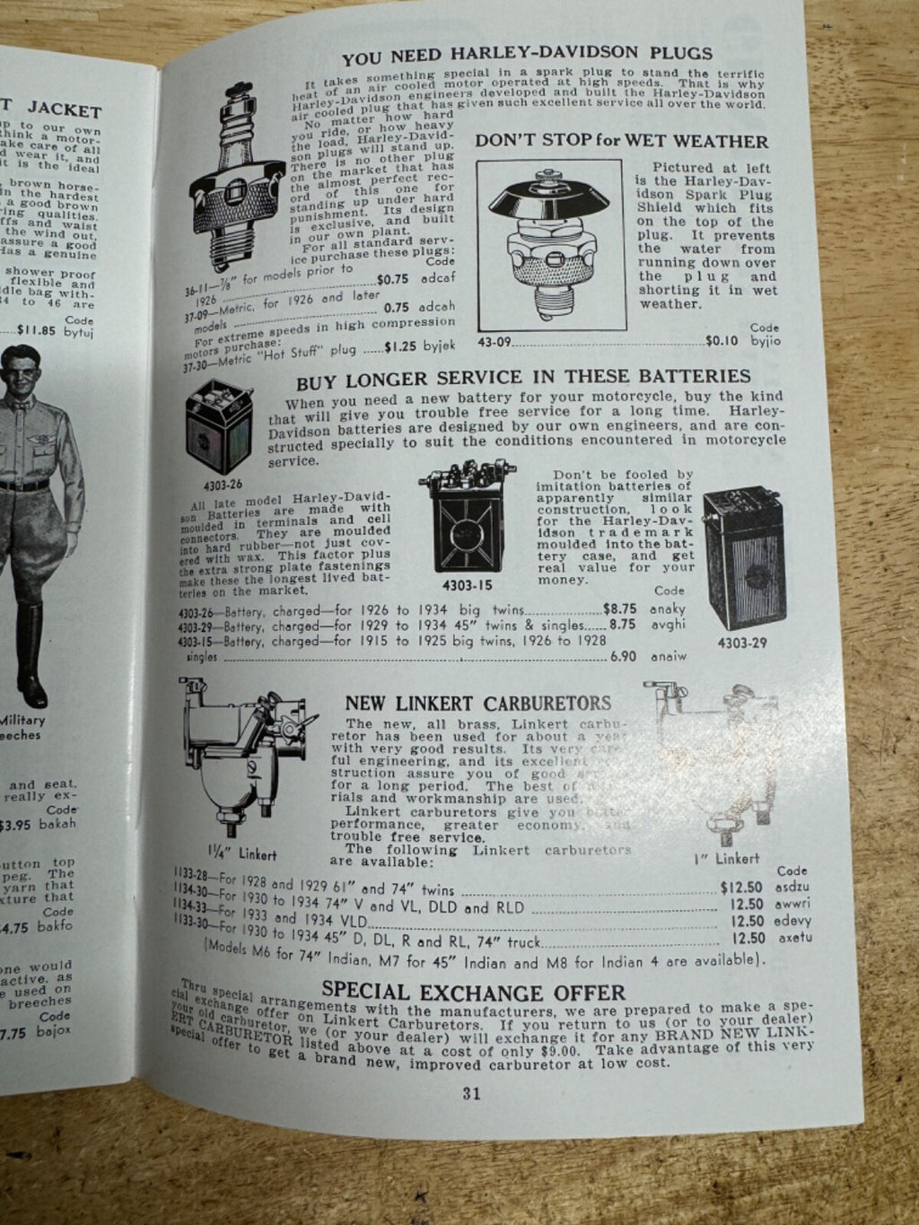 Harley 1934 Accessory Catalog Re-Print VL Knucklehead RL JD Servicar