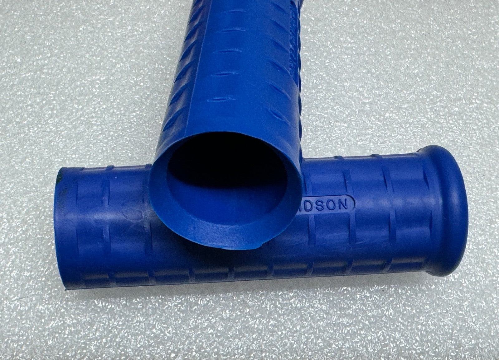 Harley 56210-47 Panhead Hummer Waffle Grips Closed End Blue w/ Logo 1948-53