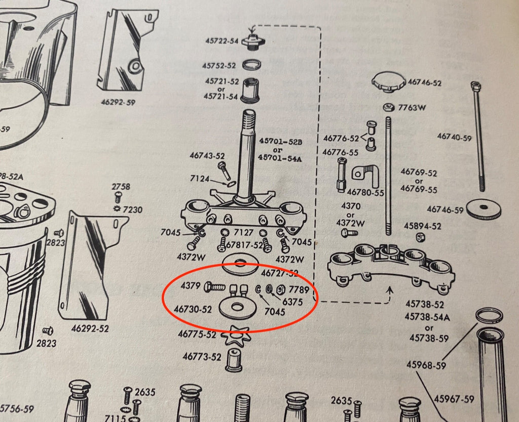 Harley 1952-63 K KHK Sportster Steering Damper Anchor Plate OEM# 46730-52 USA