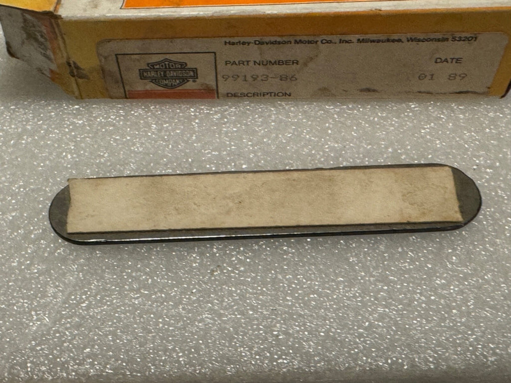 Harley NOS 99193-86 Name Plate Tour Pack Fairing Side Car EVO Sportster FX