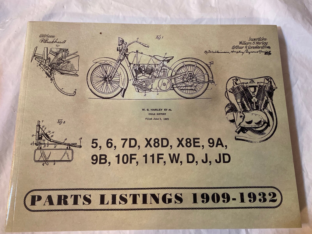 Harley 1909-1932 Parts Catalog Manual Strap Tank Single JD, VL DL RL