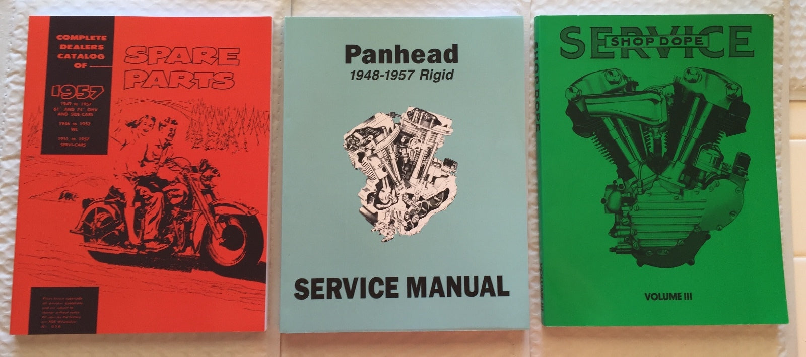 Harley Panhead 48-57 Parts Book Service Manual & Shop Dope 3 Combo ’48-‘57