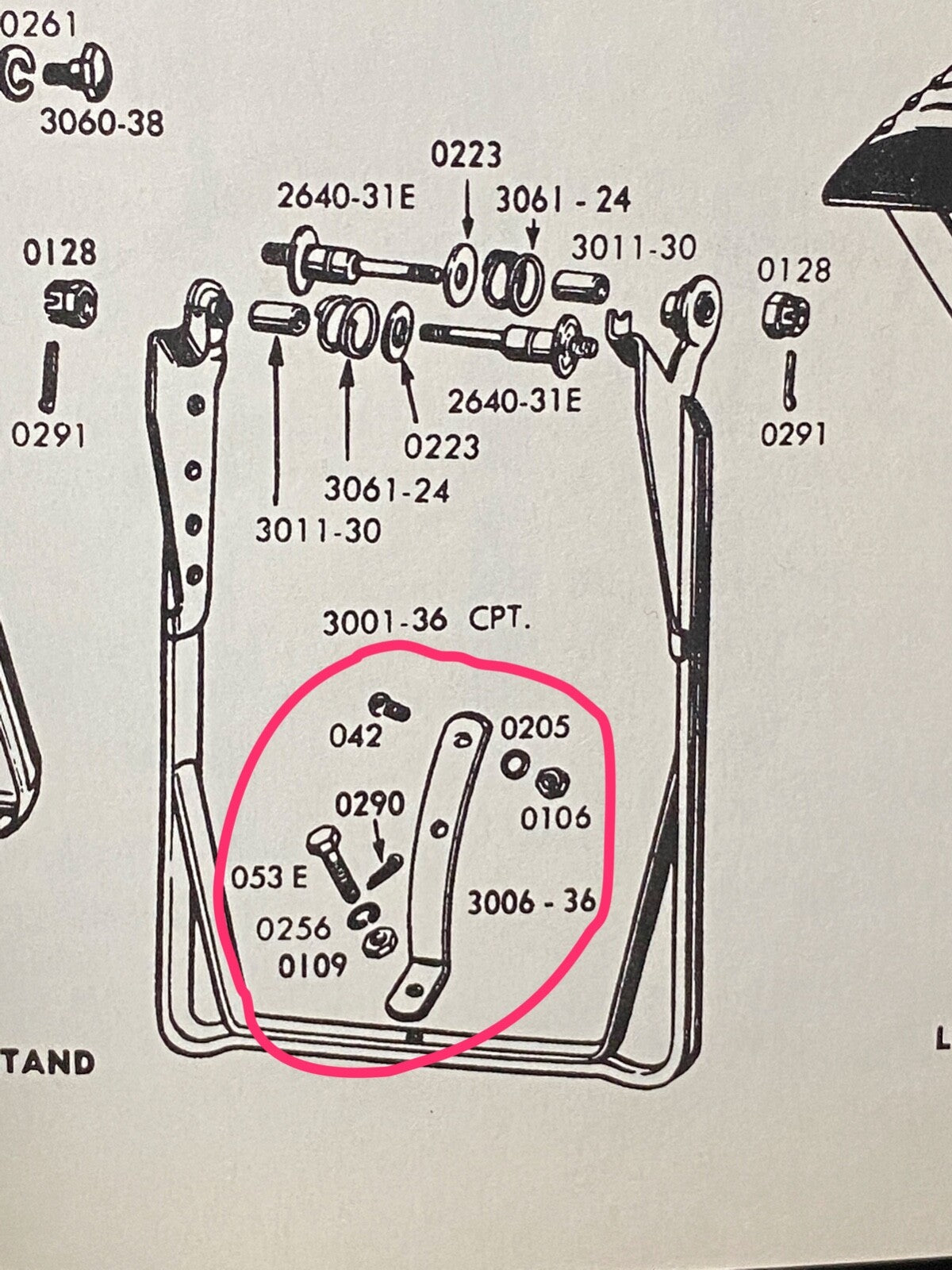 Harley 1936-57 Knucklehead UL RL WL WLC 45" Front Stand Catch Mount Kit 3003-36