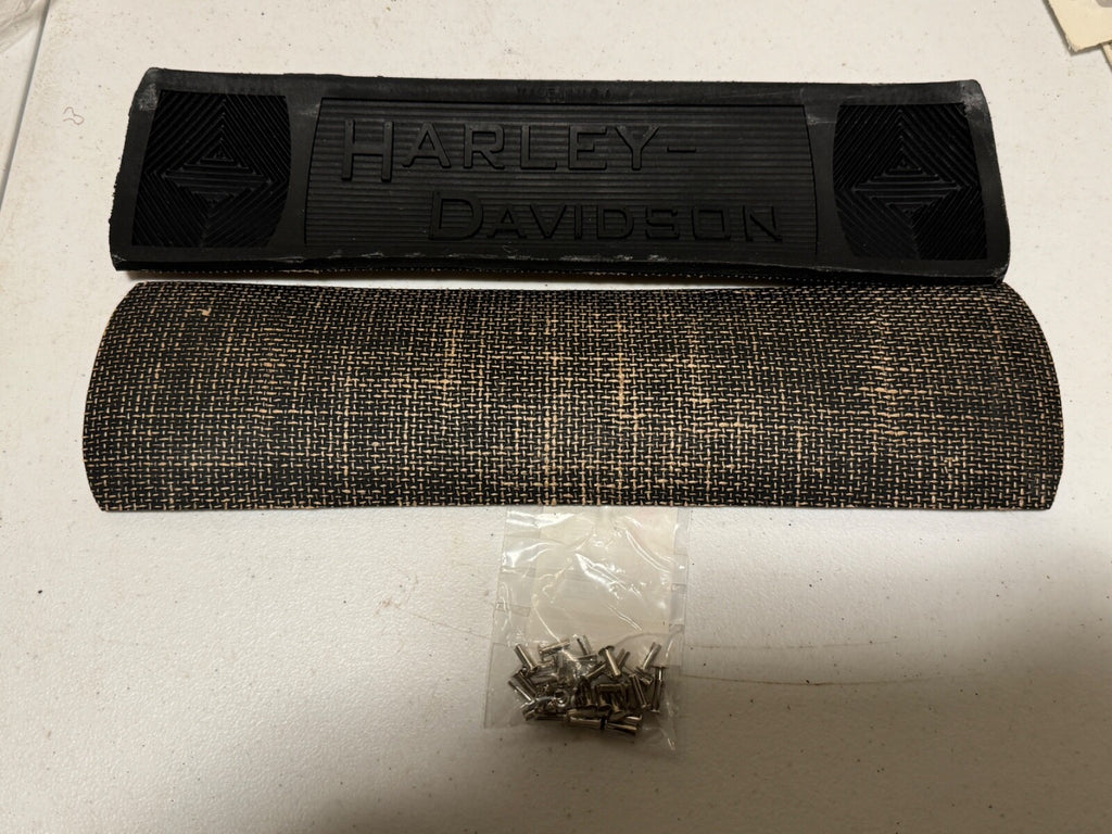 Harley 2940-14 JD VL Knucklehead Footboard Mats Canvas Back Nickel Rivets1914-39