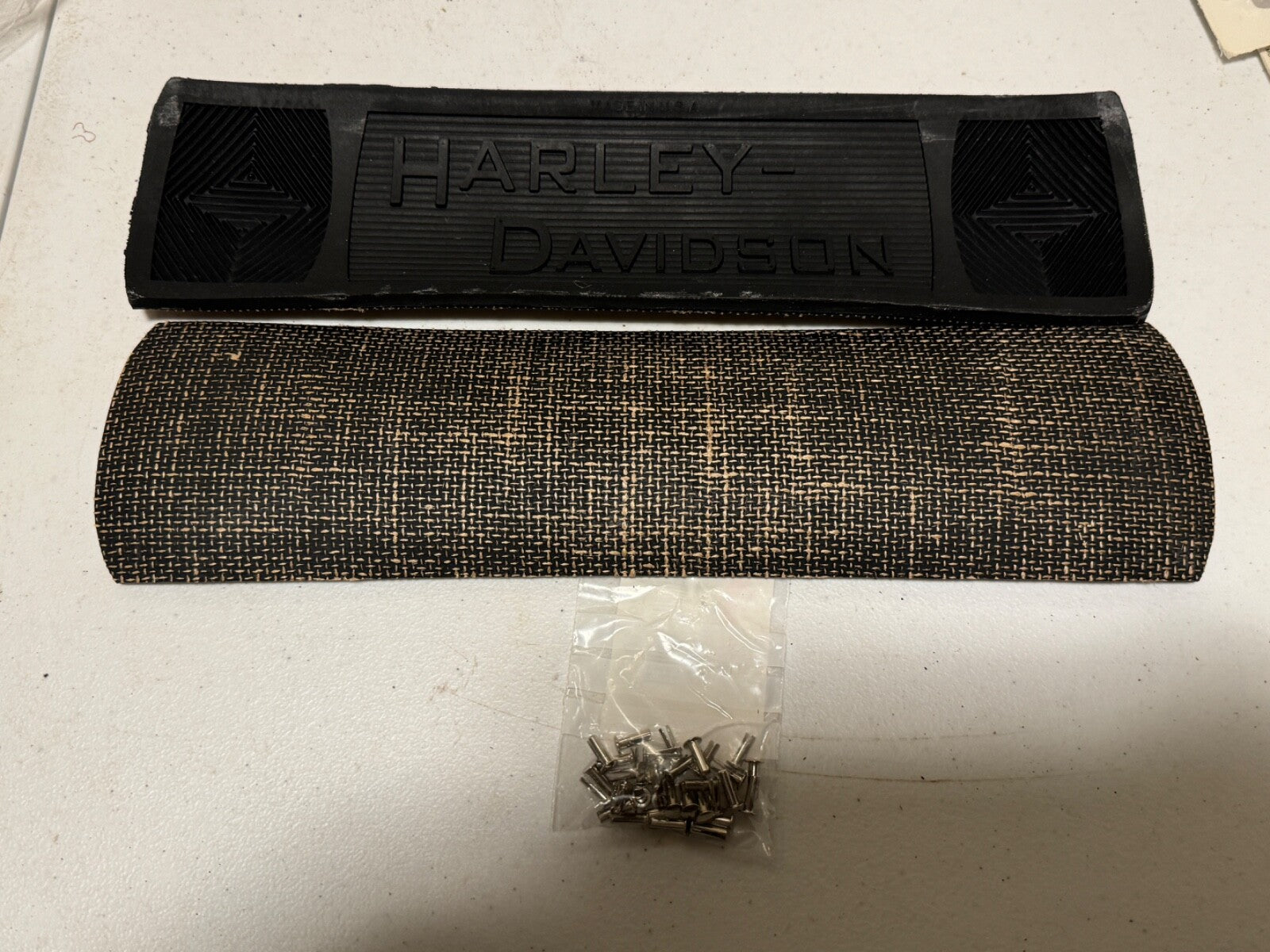 Harley 2940-14 JD VL Knucklehead Footboard Mats Canvas Back Nickel Rivets1914-39