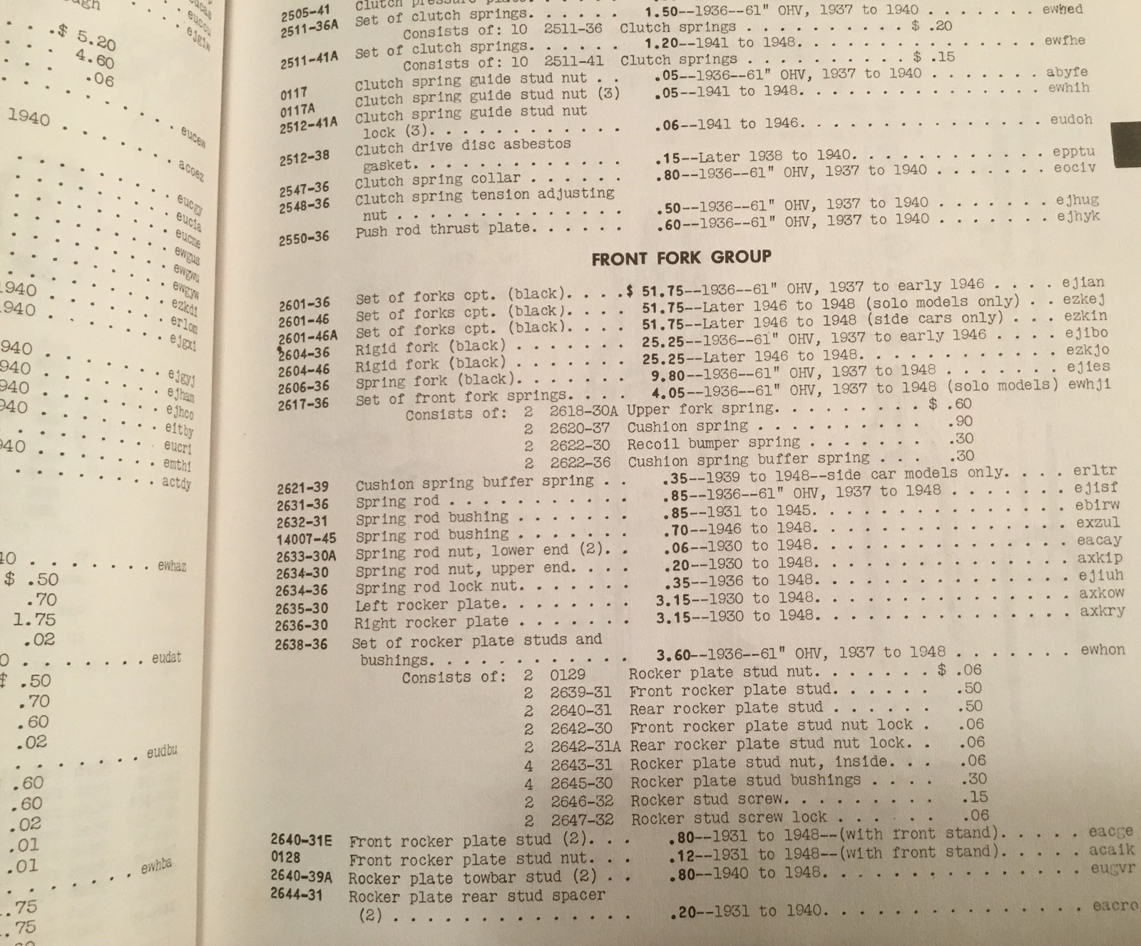 Harley #2621-39 Springer Fork Lower Buffer Springs 39-57 Servicar Side Car