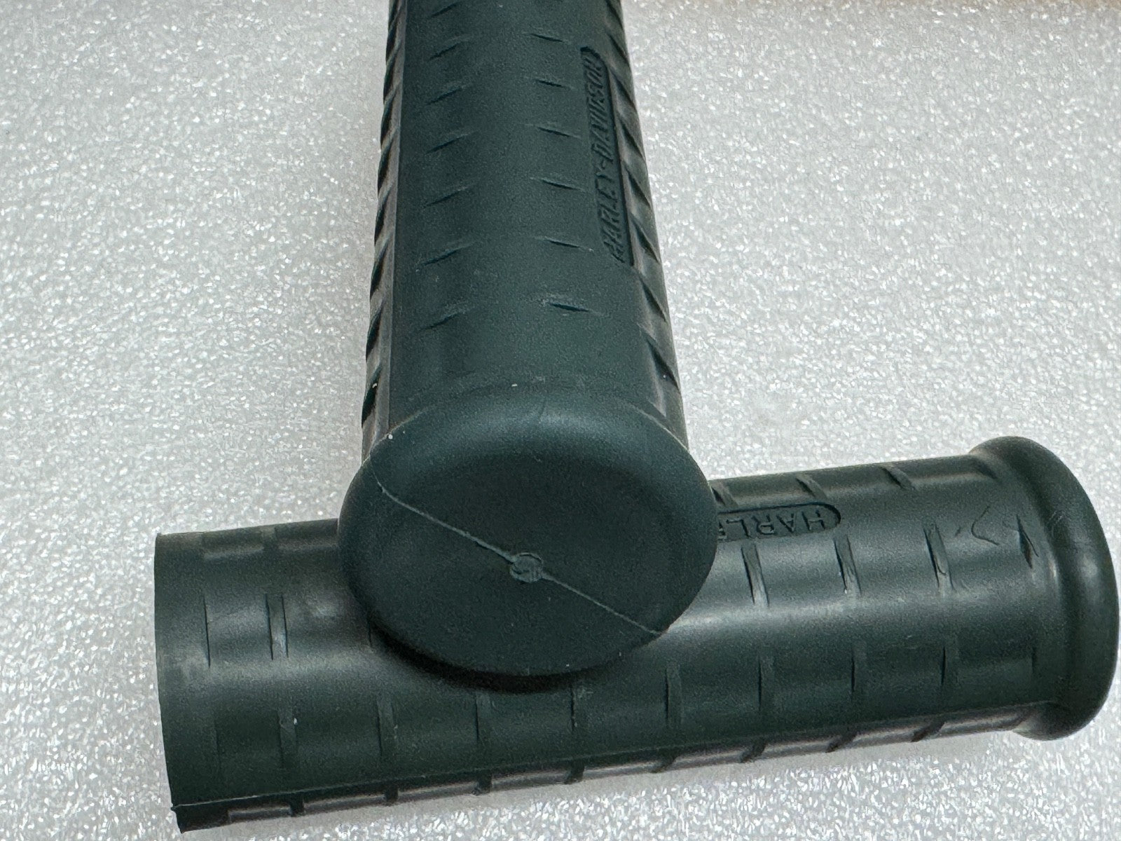 Harley 56210-47 Panhead Hummer Waffle Grips Closed End Green w/ Logo 1948-53