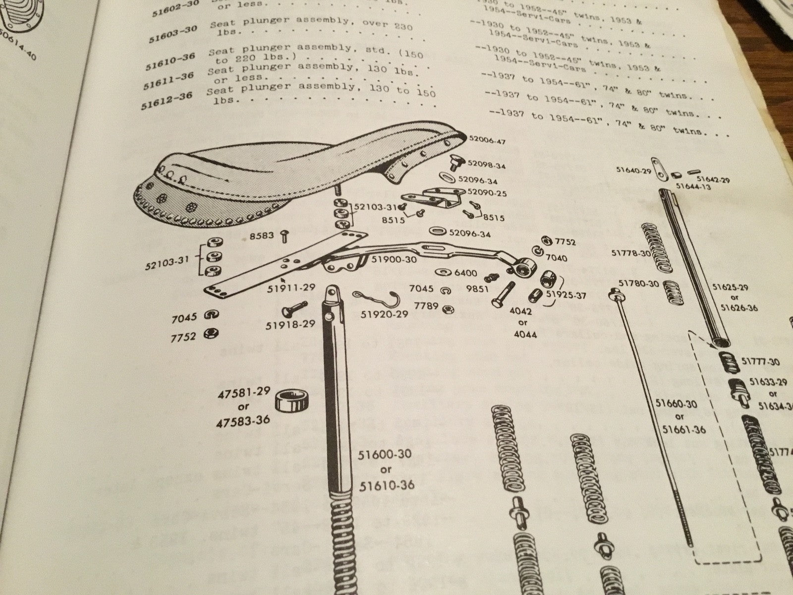 Harley WL & Servicar Seat T-Bar Bushing Set CP-1038 1948-73 OEM# 51925-37 USA