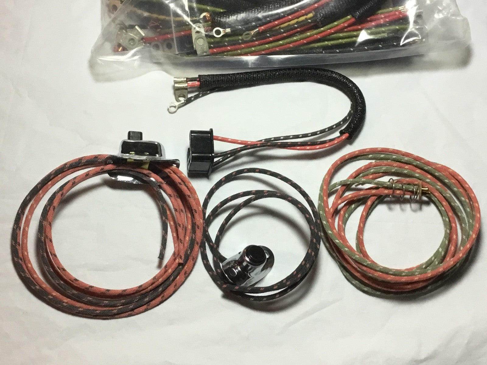 Harley Panhead 1954 Wiring Harness W/ Wired Lamp Harnesses & Switches USA