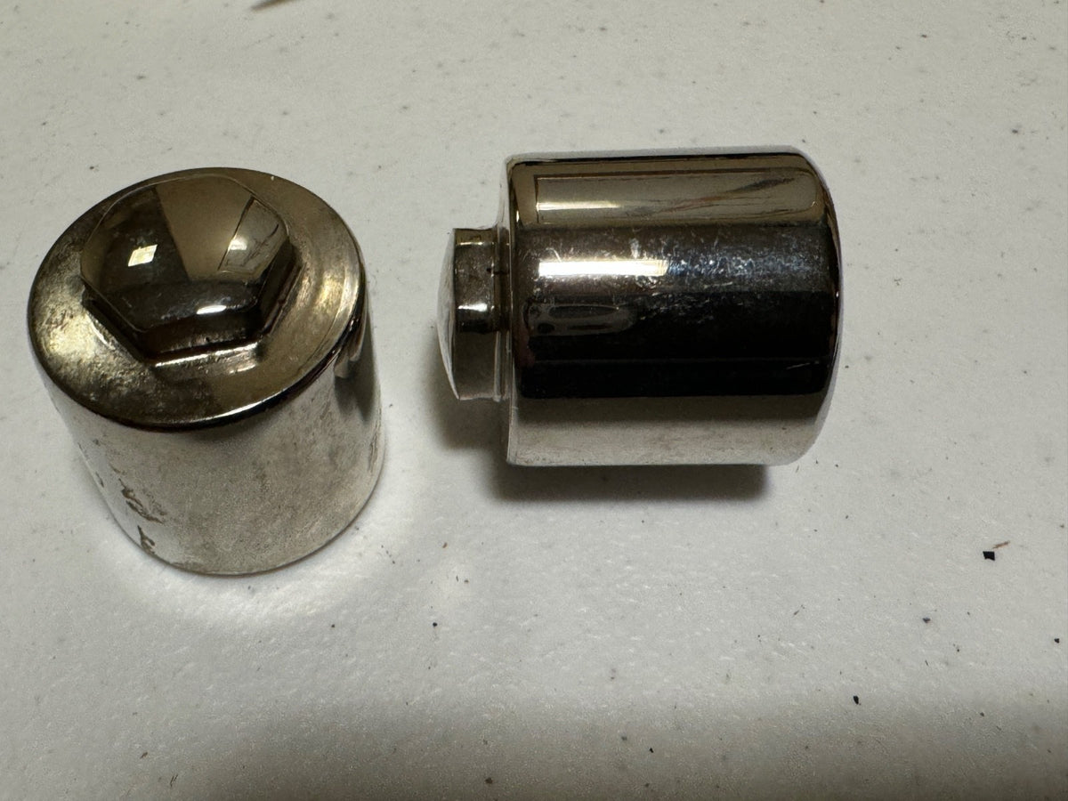 Hardware Spring Cap Harley JD JDH Fork Spring Caps Bright Nickel 1915-29 OEM 2569-15 Europ ...
