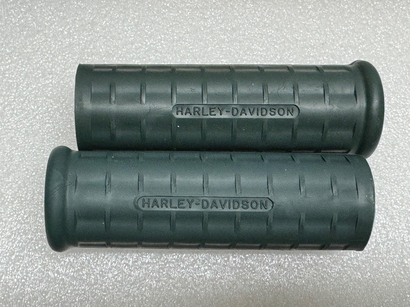Harley 56210-47 Panhead Hummer Waffle Grips Closed End Green w/ Logo 1948-53