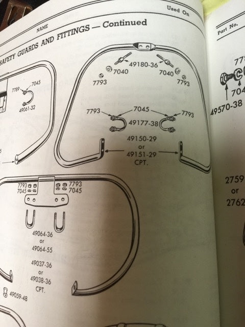 Harley W WL WLA WLC 45 Solo Rear Crash Bar Mounting Hardware Kit OEM 49117-38 