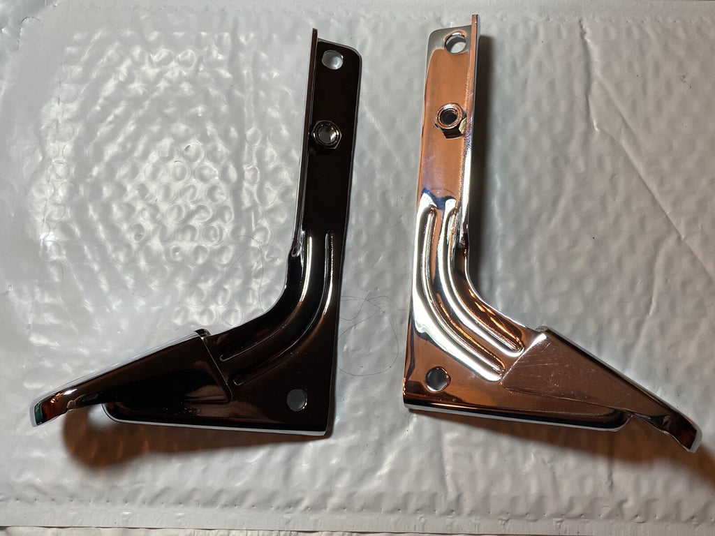 Harley Panhead Shovel Spot Lamp Windshield Mounting Brackets W/ CP Bolts '60-84 