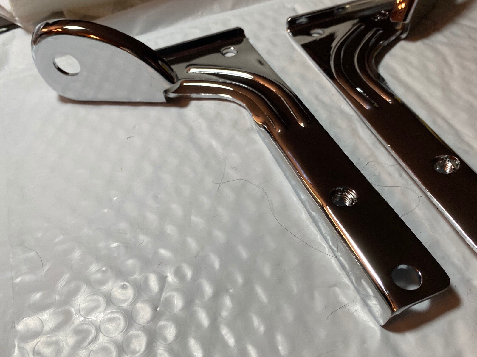 Harley Panhead Shovel Spot Lamp Windshield Mounting Brackets W/ CP Bolts '60-84 