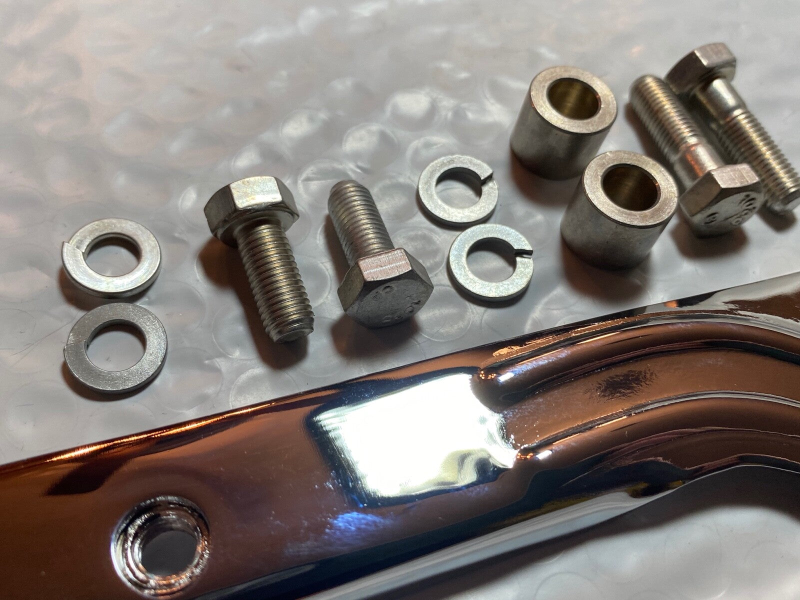 Harley Panhead Shovelhead Chrome Spot Lamp Mounting Brackets CP Bolts 1960-84 