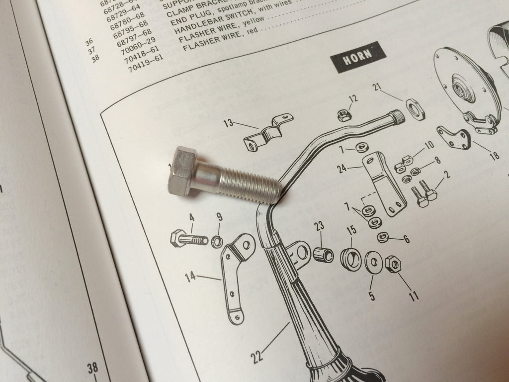 Harley CP-1038 5/16”-24 x 1" Bolts w/ Nuts & Lock Washers Qty 4 OEM 4000