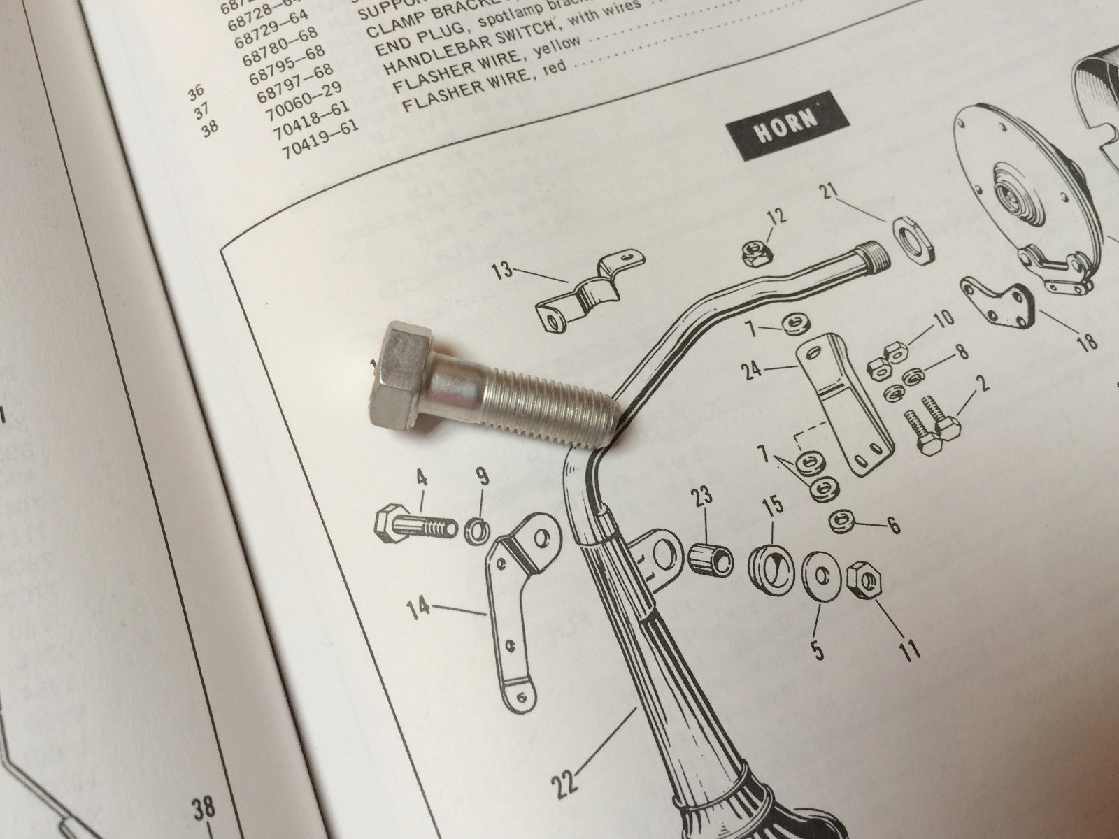 Harley CP-1038 5/16”-24 x 1" Bolts w/ Nuts & Lock Washers Qty 4 OEM 4000