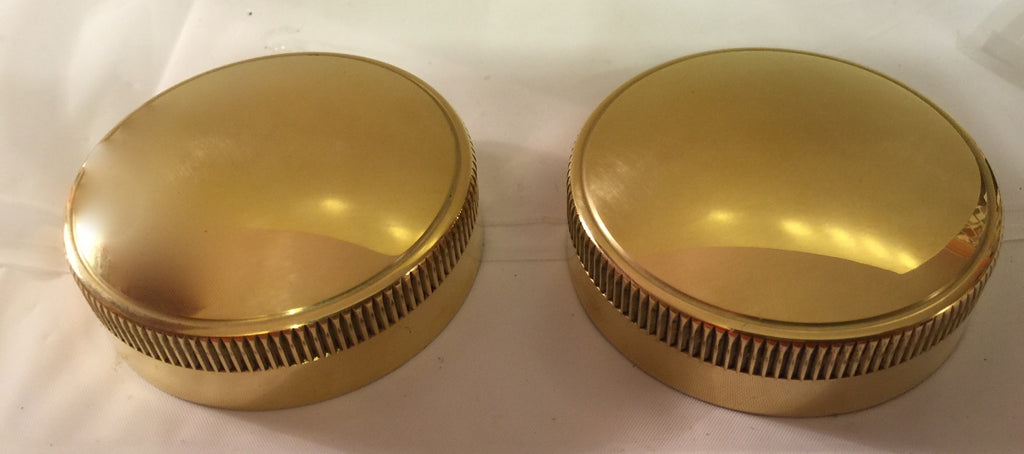 Harley Eaton Gas Caps ‘36-’64 Brass Tall Knurl Knucklehead Panhead UL WL