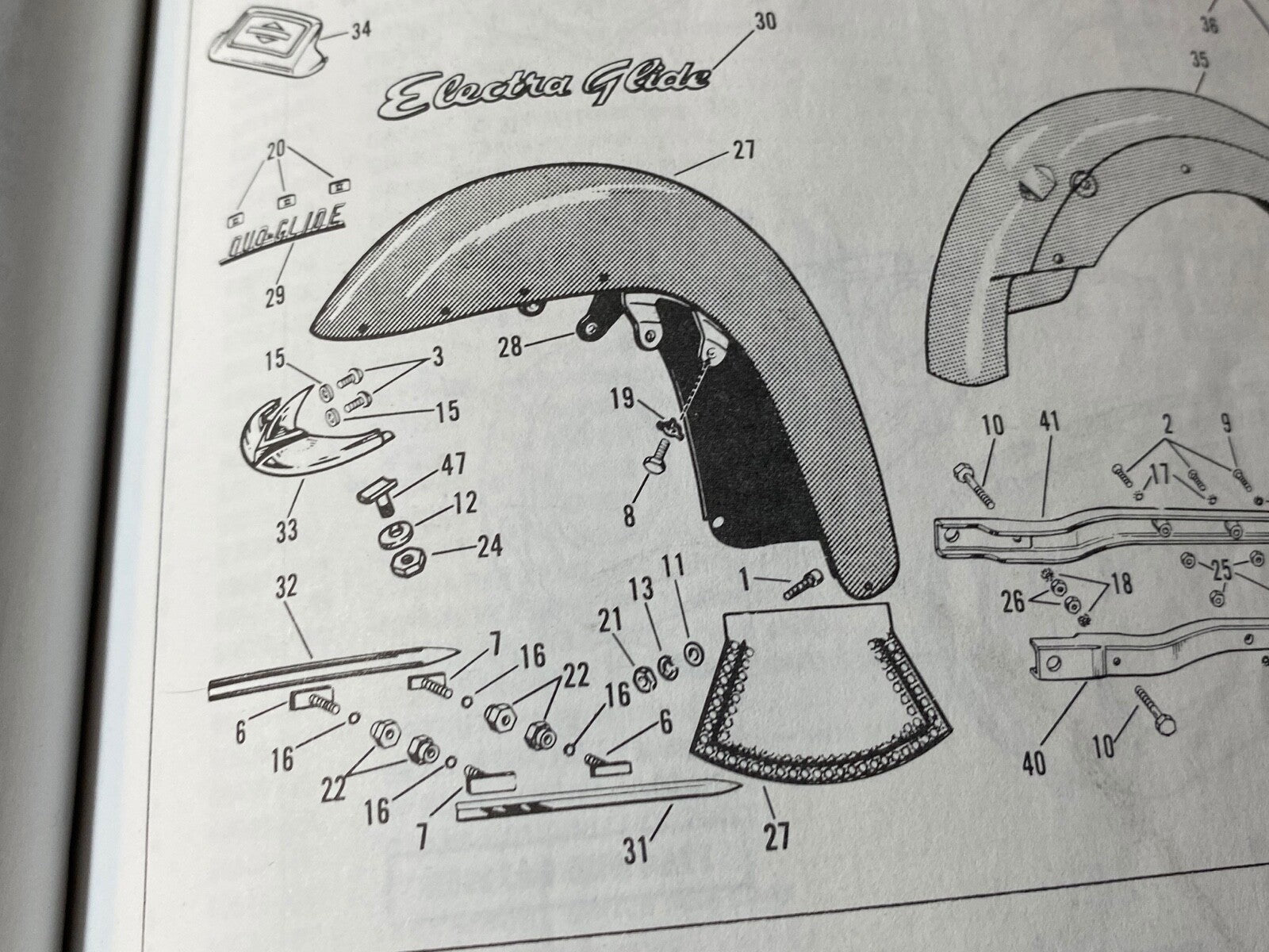 Harley 3560W Panhead Shovelhead Glide Front Fender Trim Tee Bolt Kit 1957-2021