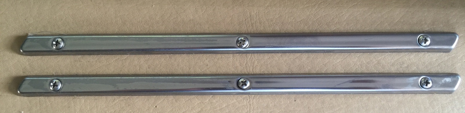 Harley 51-53 Gas Tank Emblem Trim Strips Panhead Servi WL Stainless w/ Screws