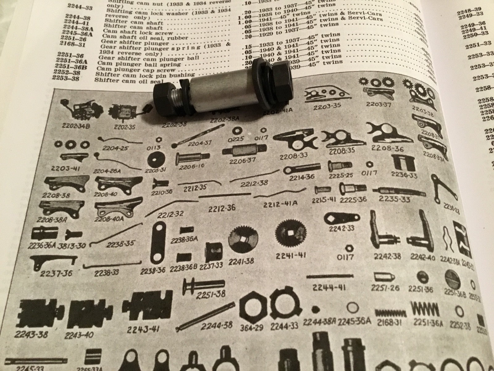 Harley Knucklehead UL WL Shift Lever Stud 1937-38 OEM# 2206-37