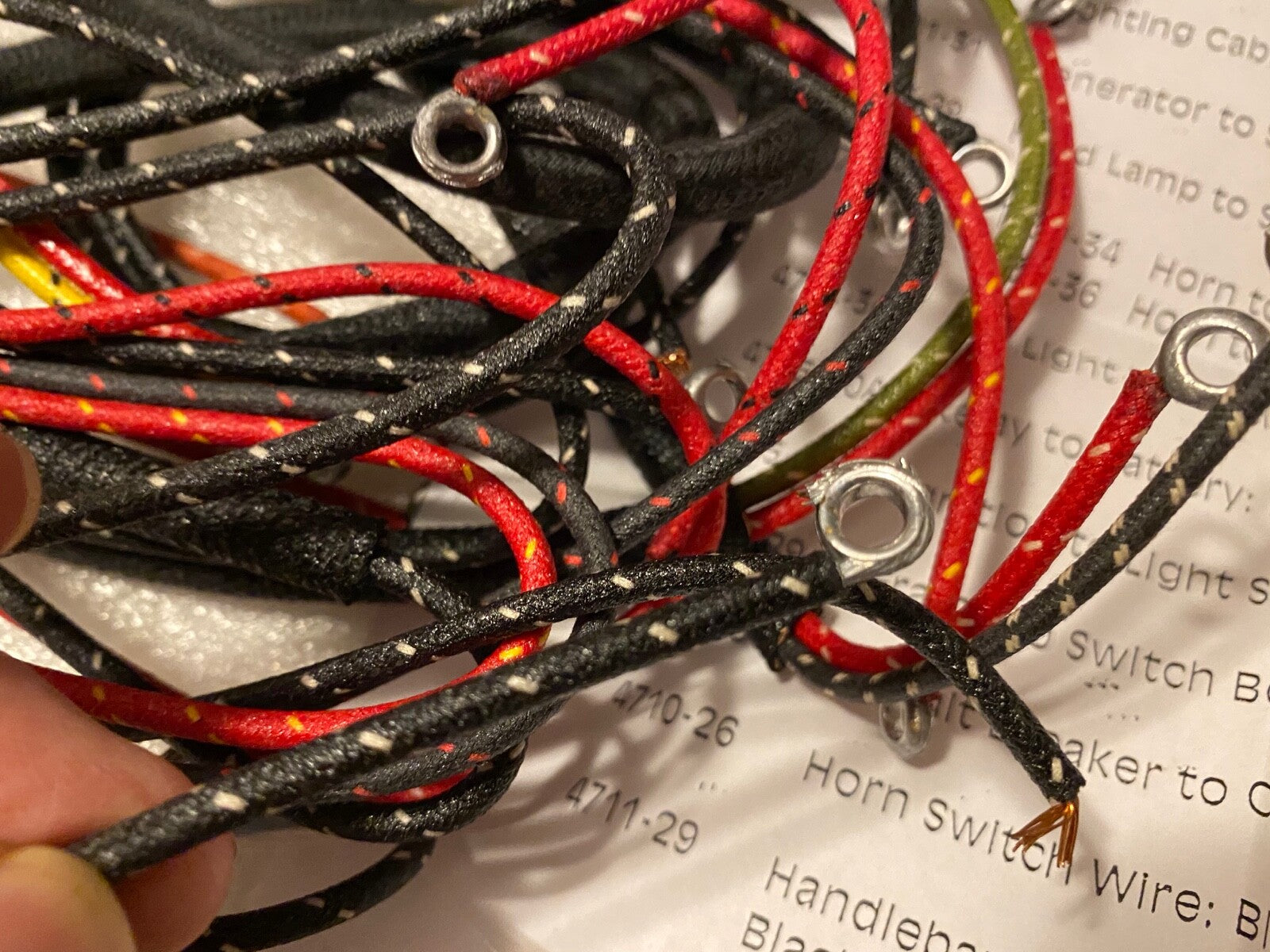 Harley 4736-31 Complete 1932-36 Servicar Wiring Harness Kit W/ Tail Lamp Wires 