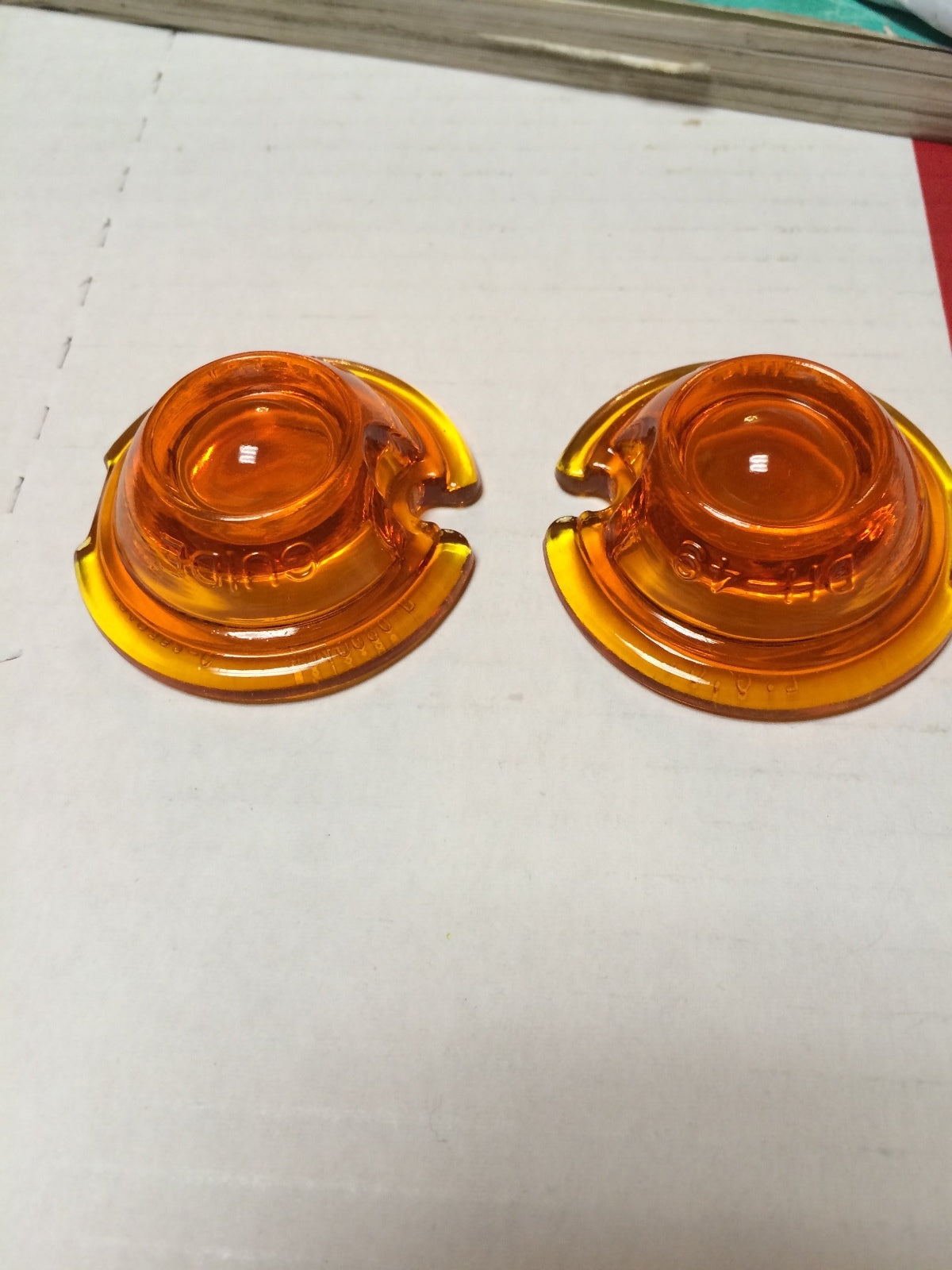 Harley Guide DH-49 Bullet Marker Amber Fish Eye Lenses Qty 2