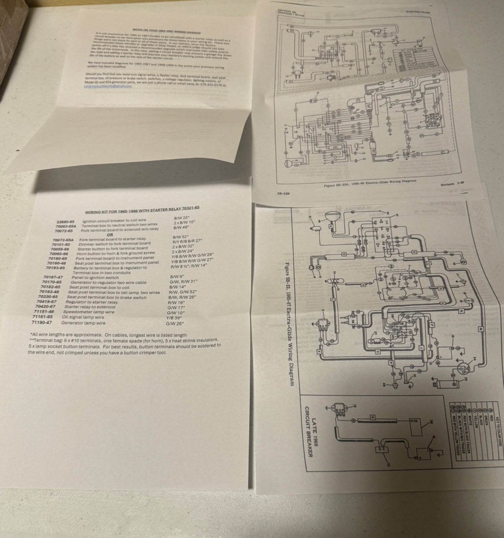 Harley 1965 1966 Electra-Glide Wiring Harness Kit  70321-65 USA
