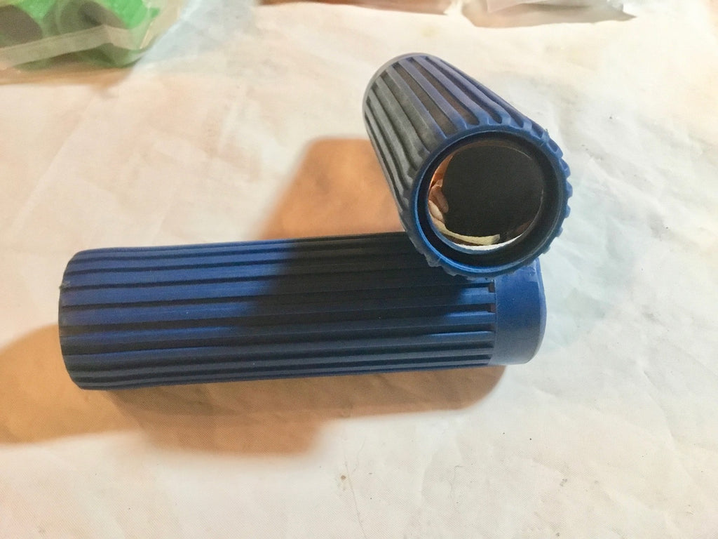 Harley Panhead Sportster XLH XLCH Ranger Pacer Topper Ribbed Grips 1962-'64 Blue