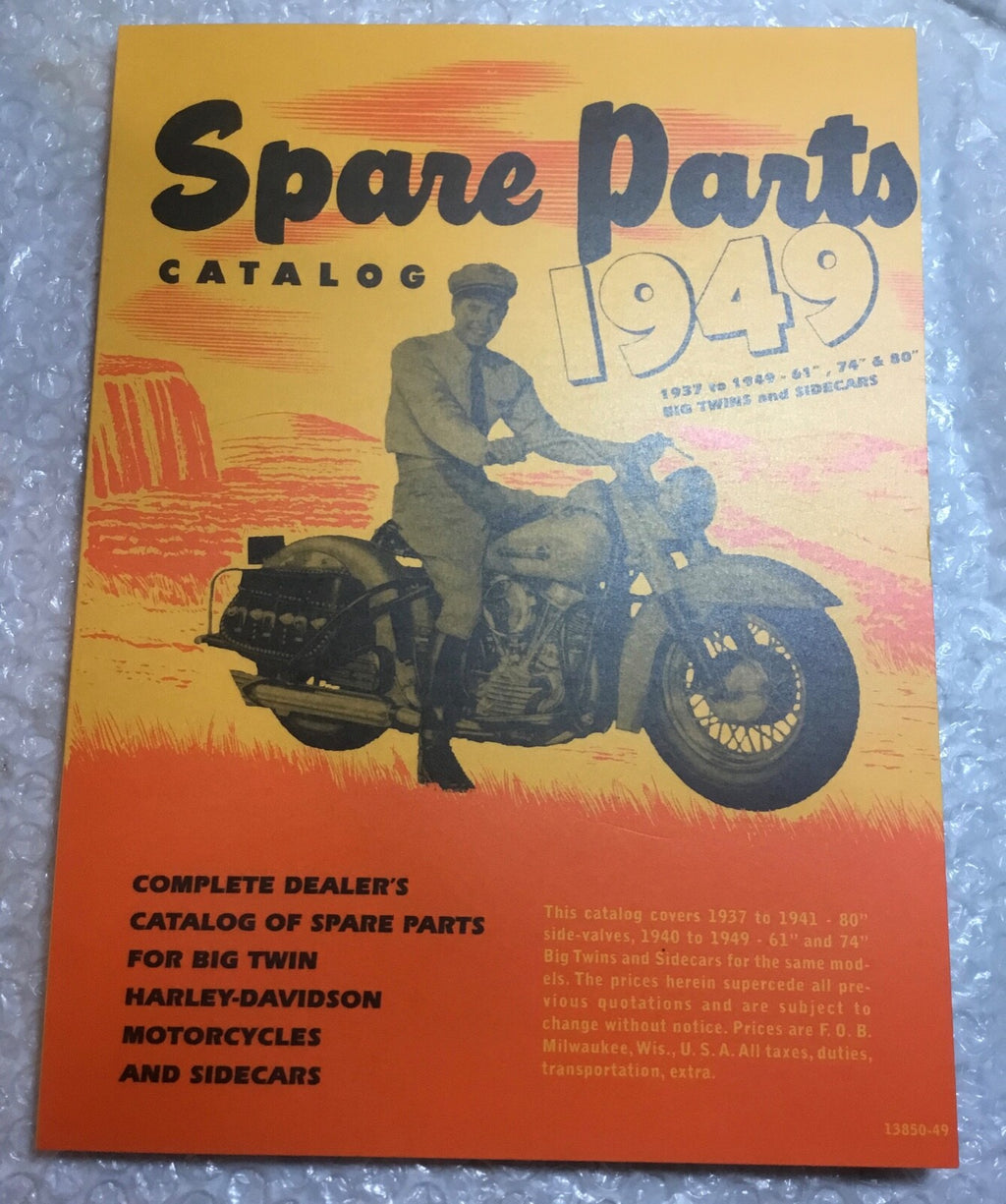 Harley Parts Manual Catalog Book 1937 to 1949 Panhead Knucklehead UL Police 