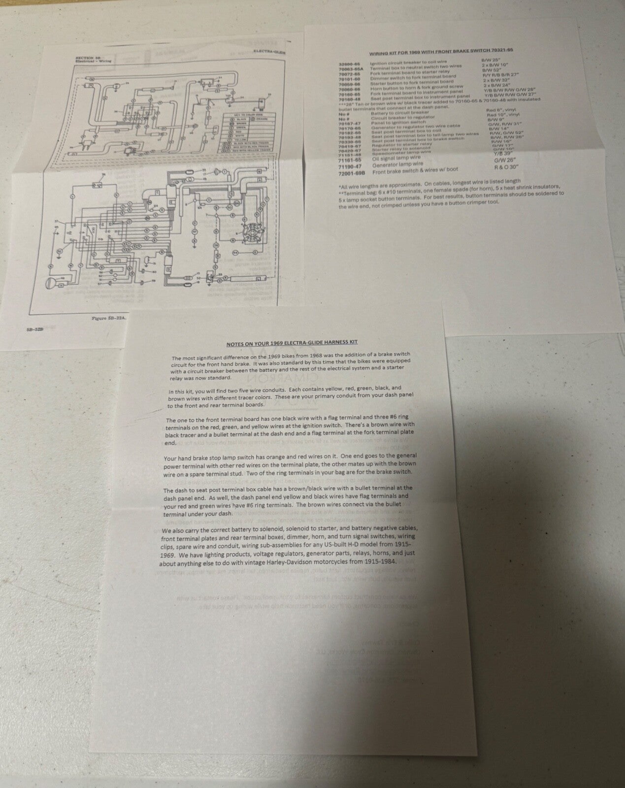 Harley 1967-1968 Electra-Glide Wiring Harness Kit 70321-65 USA
