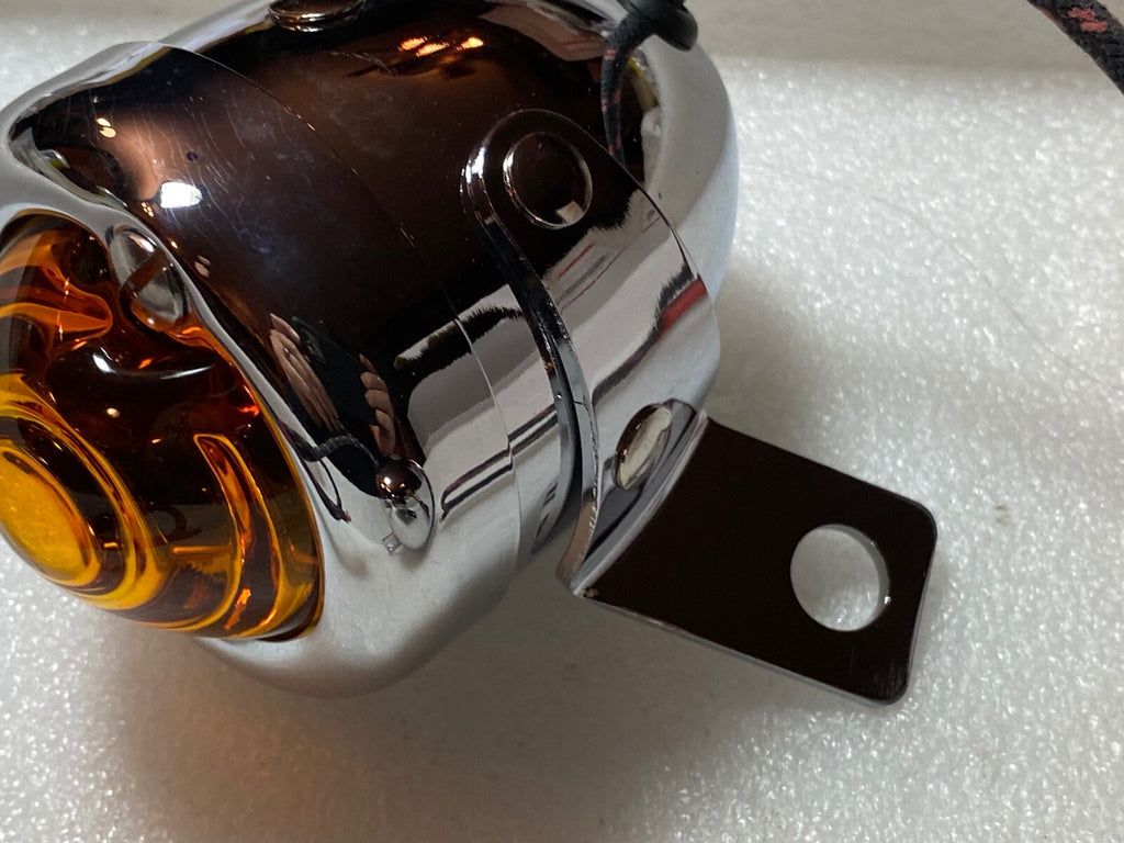 Harley-Davidson GUIDE DH-49 Bullet Lights Knucklehead Panhead Cone Amber Lenses