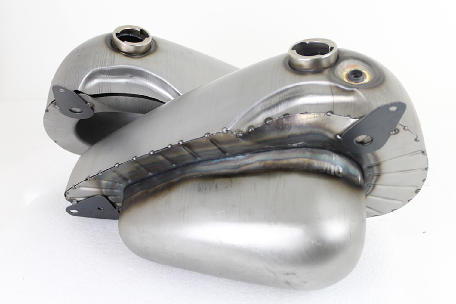 Harley 1941-46 WL & Servicar Fuel & Oil Tank Set Civilian W/ Trim & Emblem Mount