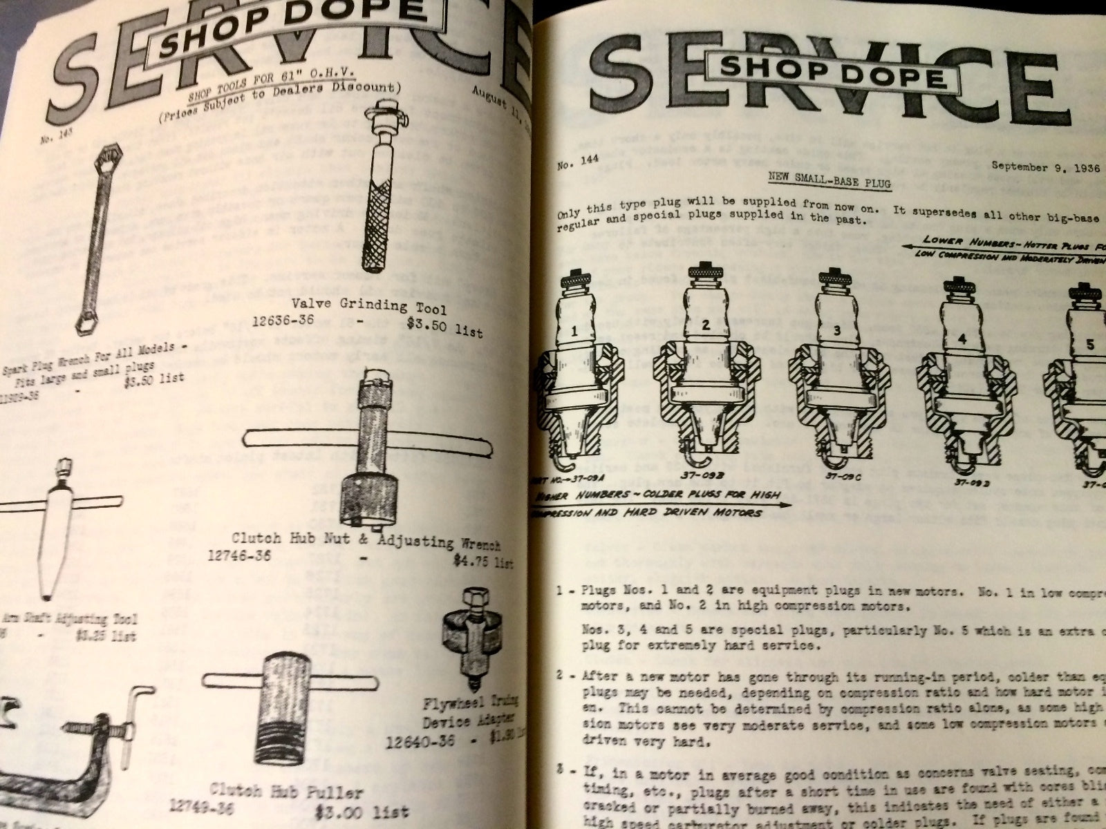 Harley Shop Dope Vol 2 Service Manual 1934-1940 VL RL DL EL Knucklehead UL