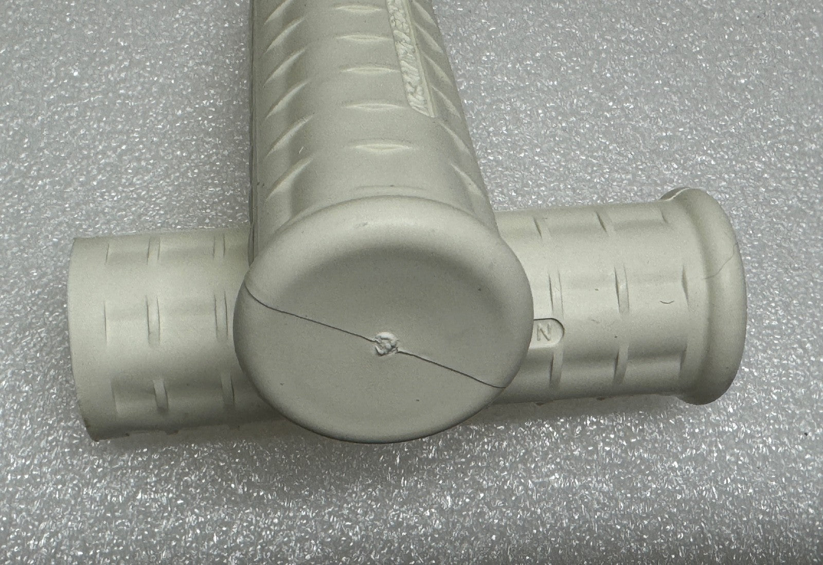 Harley 56210-47 Panhead Hummer Waffle Grips Closed End White w/ Logo 1948-53