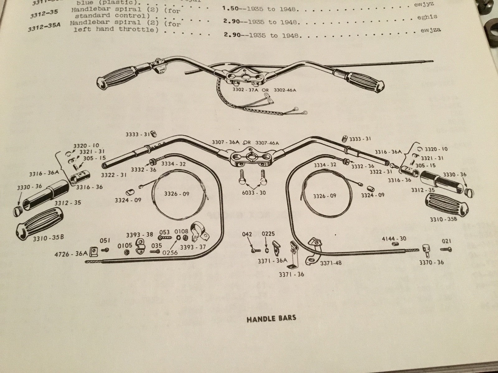 Harley Handlebar Plunger Internal Hardware VL RL UL Knucklehead 1931-48 USA