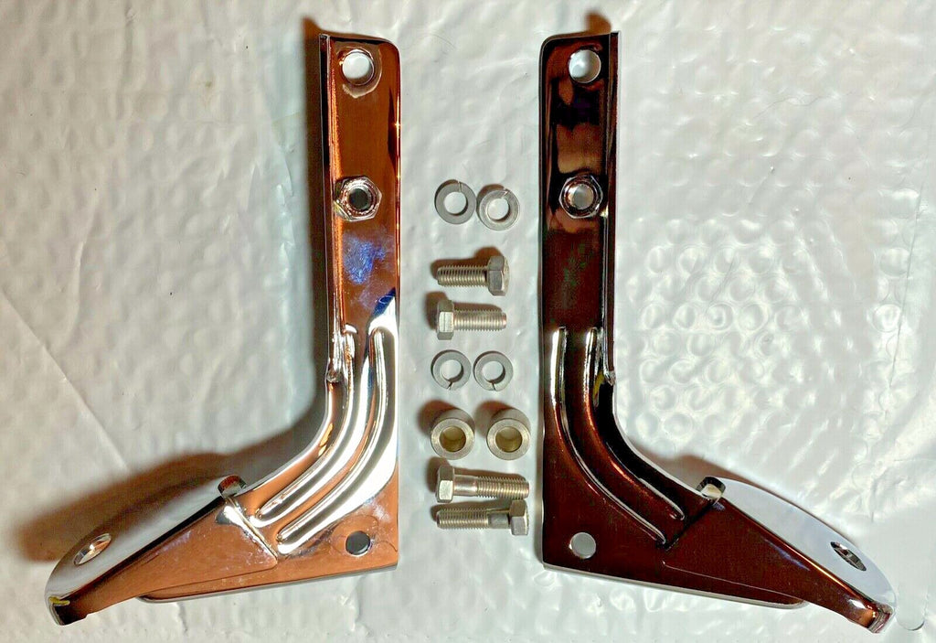 Harley Panhead Shovelhead Chrome Spot Lamp Mounting Brackets CP Bolts 1960-84 