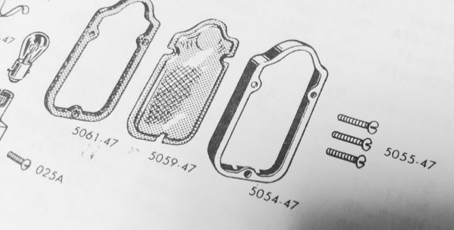 Harley Tombstone Tail Lamp Door Screws OEM# 68672-38, 11375-38 1947-54 Cad 