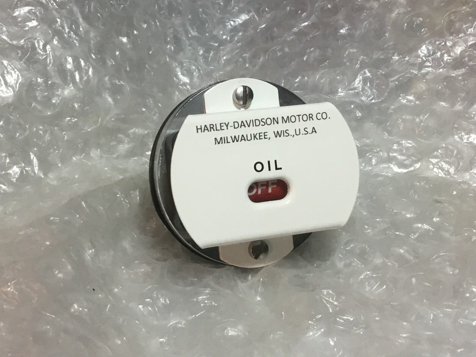 Harley 1936-37 Knucklehead UL WL Servicar Oil Pressure Gauge w/ Logo 4560-36