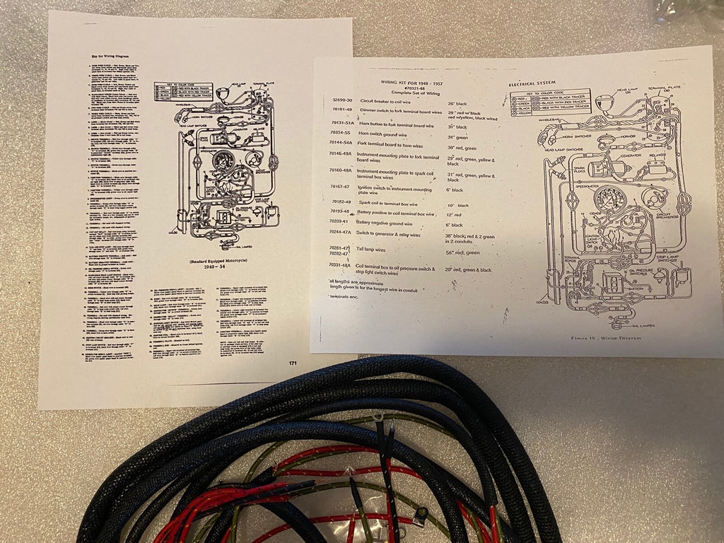 Harley 70321-48 Complete Panhead 1949-53 Police Wiring Harness USA