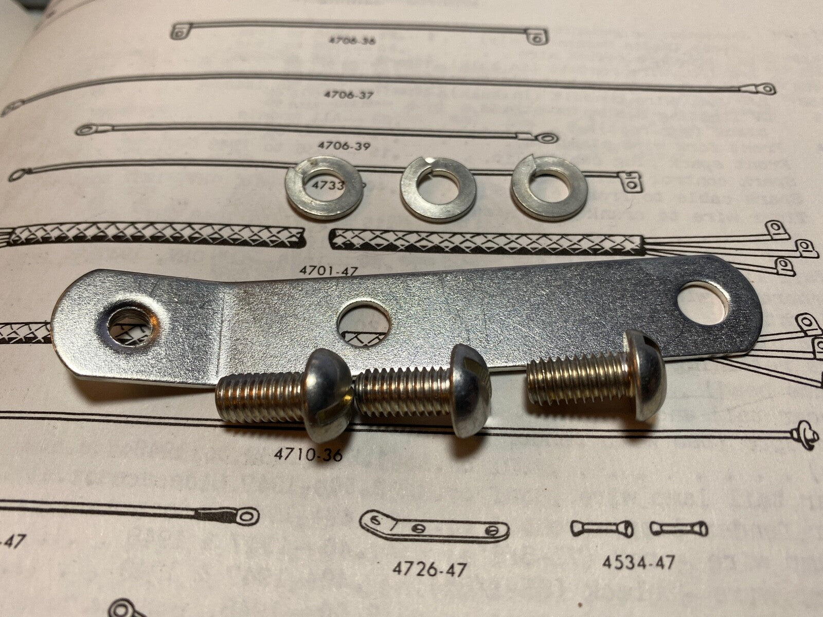 Harley Panhead Relay Timer Cable Bracket 1949-53 OEM# 56628-47, 9957 USA