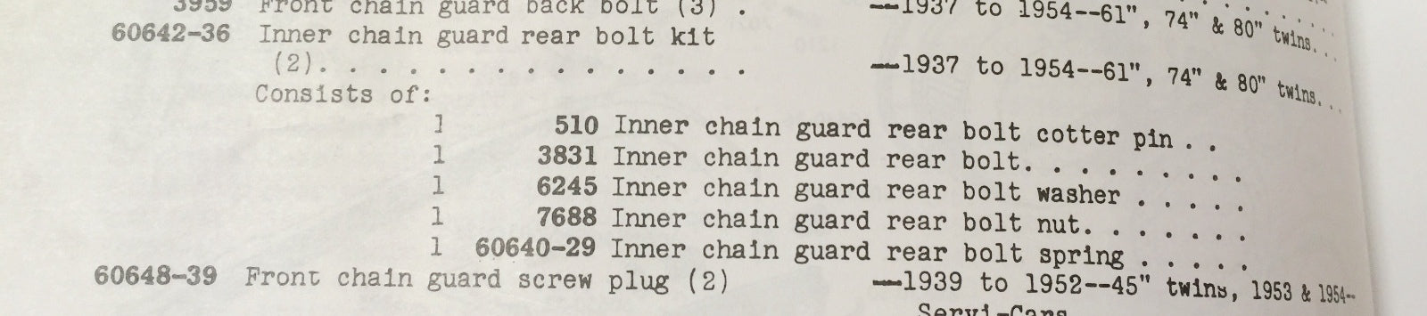 Harley Knucklehead Panhead UL Inner Primary Mount Kit 1945-54 OEM# 60544-36 