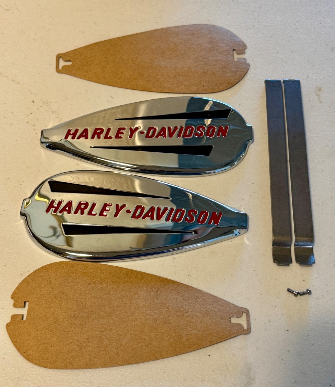 Harley 3507-40 Gas Tank Emblem Kit & Trim Strips Knucklehead WL UL 1940-19461