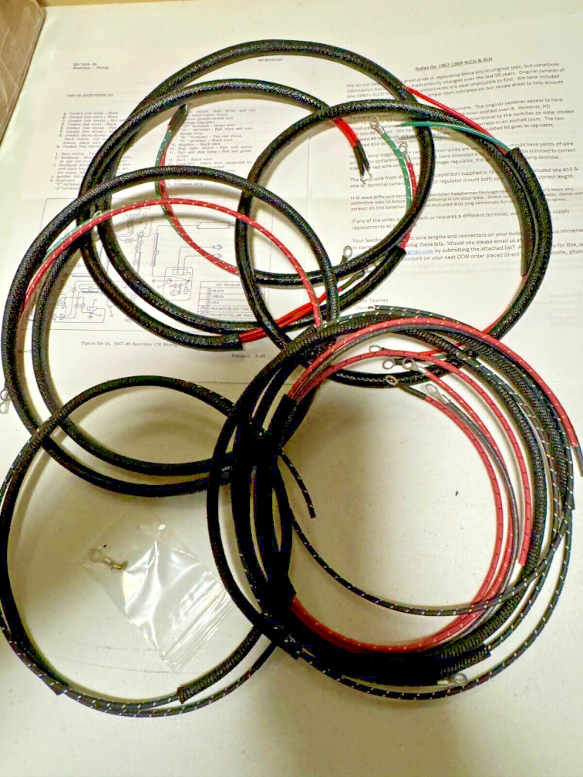 Harley 70320-65 Sportster XLCH Wiring Harness Kit 1967-69 USA Made