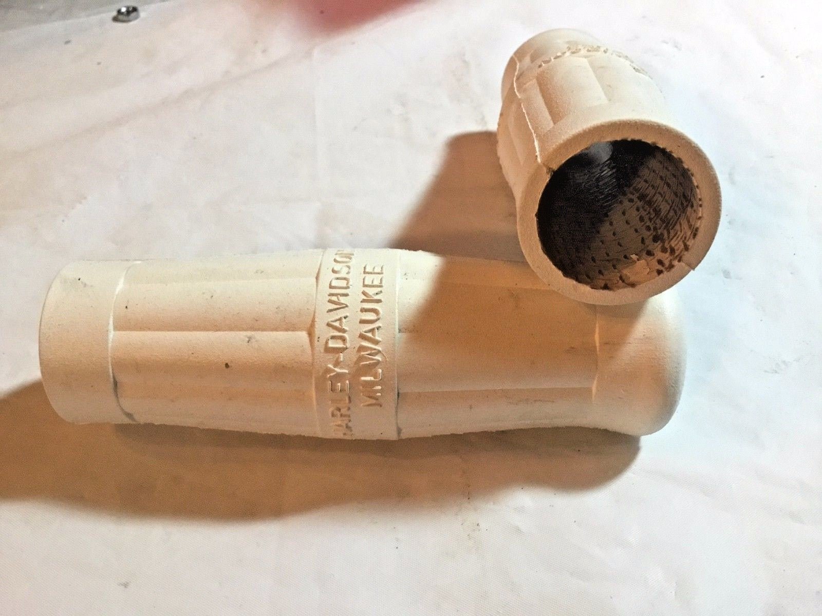 Harley JD VL DL White Handle Bar Grips 1909-34 OEM# 3310-09 Canvas Backed 