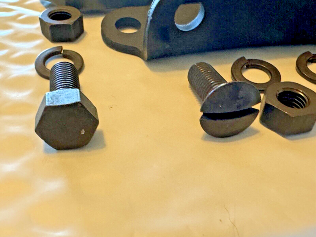 Harley Oil Tank Battery Mounting Plate Tray Kit Knucklehed 36-47 w/ Plain Bolts