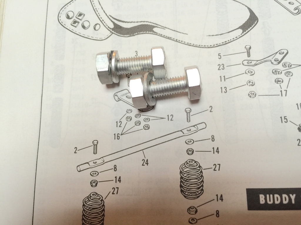 Harley Panhead Header Clamp & Bugle Horn Mounting Bolts 1948-1964 CP-1038 Cad