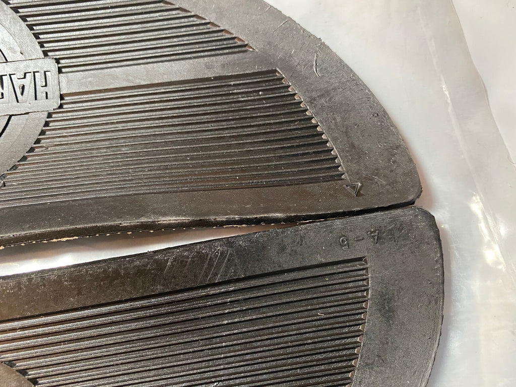 Harley Knucklehead Panhead Half Moon Canvas Back Footboard Mats '40-65 w/ Rivets