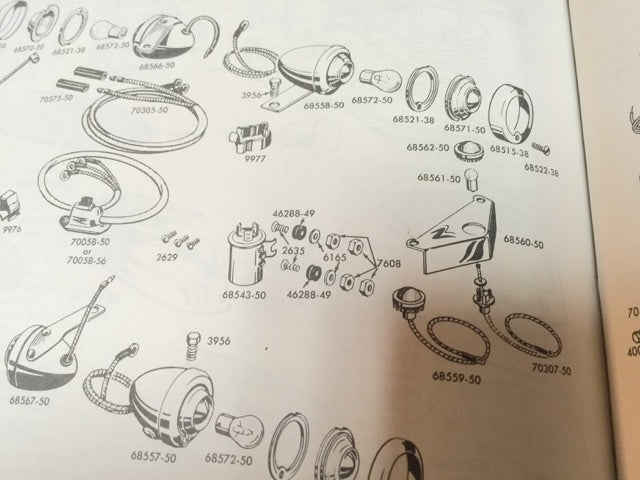 Harley Guide DH-49 P-H7 Bullet Lamp Fish Eye Lens Gasket & Screw OEM 68521-38  