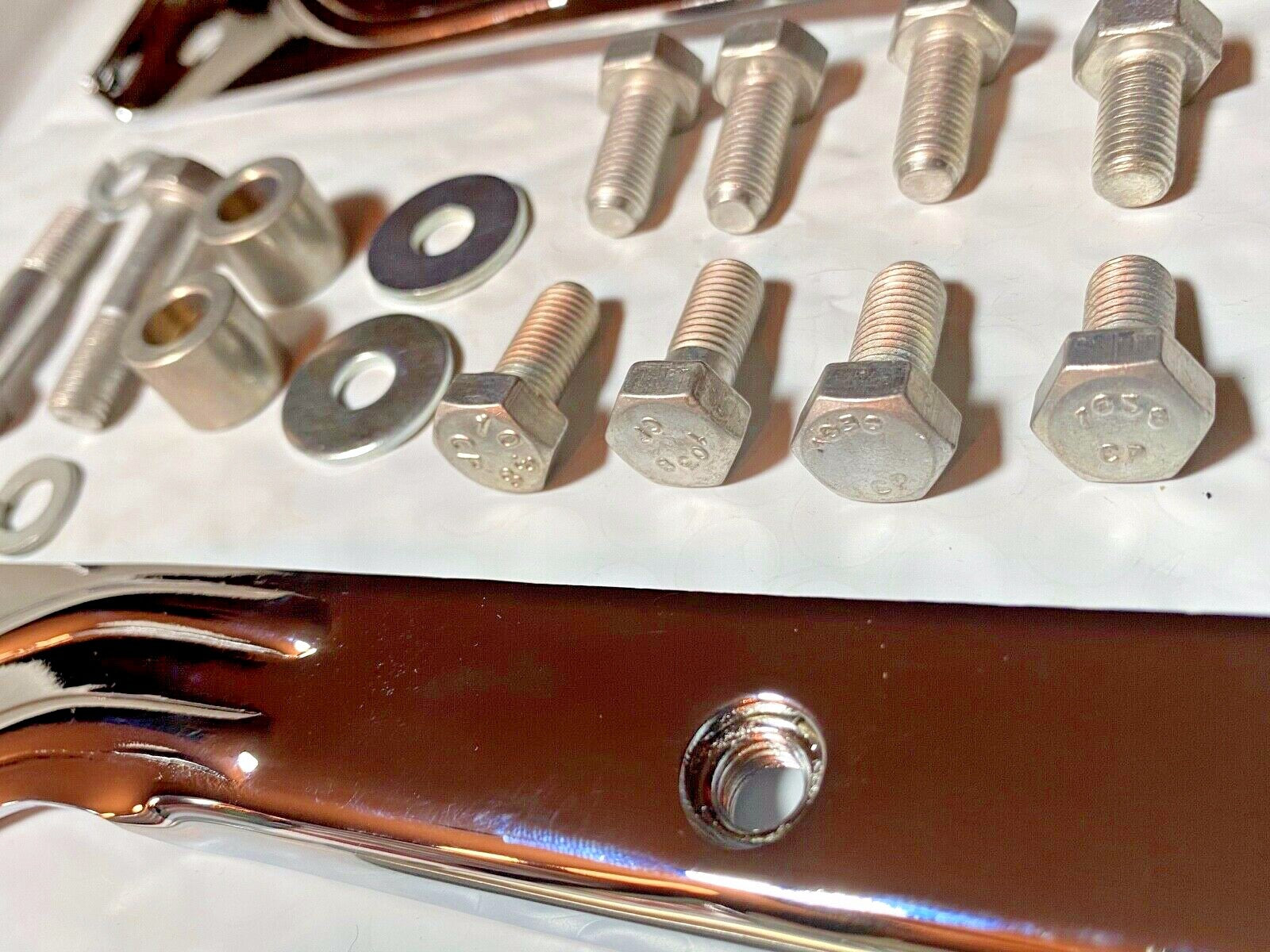 Harley Panhead Shovel Spot Lamp Windshield Mounting Brackets W/ CP Bolts '60-84 